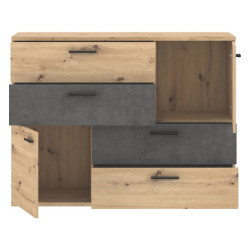Komoda z szufladami Skive SKVK46 dąb artisan/beton