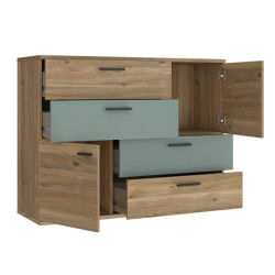 Komoda z szufladami Skive SKVK46 dąb artisan/szałwia