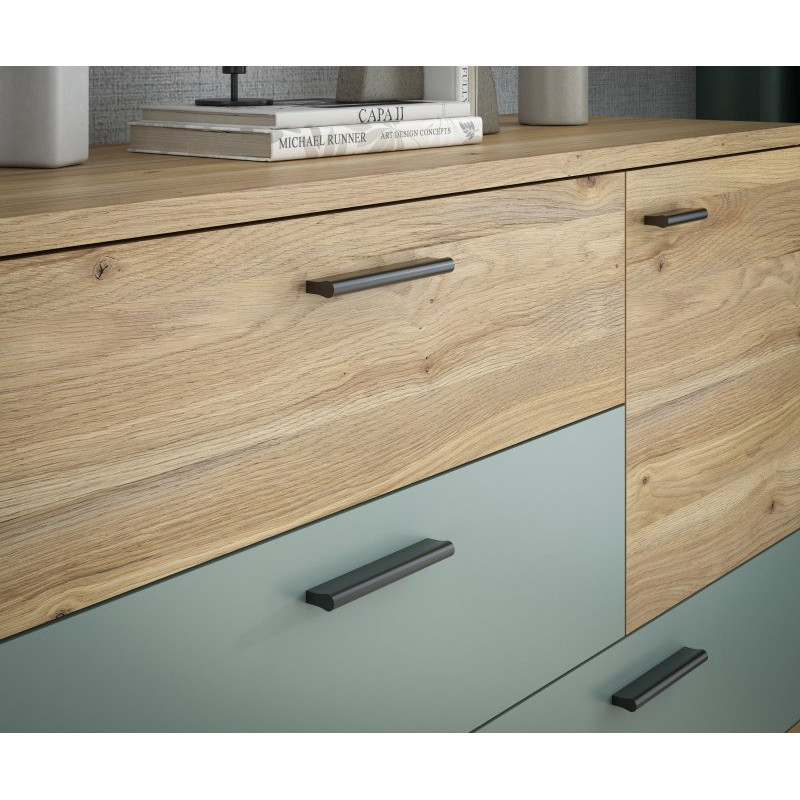 Komoda z szufladami Skive SKVK46 dąb artisan/szałwia