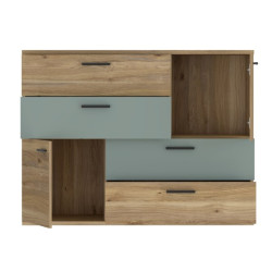 Komoda z szufladami Skive SKVK46 dąb artisan/szałwia