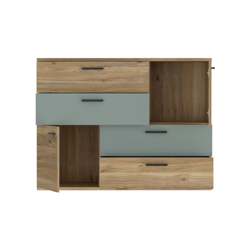 Komoda z szufladami Skive SKVK46 dąb artisan/szałwia