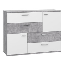Komoda z szufladami Skive SKVK46 biały/beton jasny