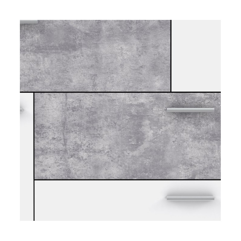 Komoda z szufladami Skive SKVK46 biały/beton jasny