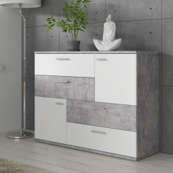 Komoda z szufladami Skive SKVK46 biały/beton jasny