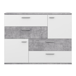 Komoda z szufladami Skive SKVK46 biały/beton jasny