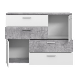 Komoda z szufladami Skive SKVK46 biały/beton jasny