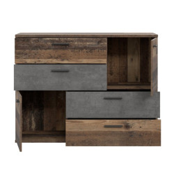 Komoda z szufladami Skive SKVK46 beton/old wood vintage