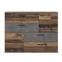 Komoda z szufladami Skive SKVK46 beton/old wood vintage