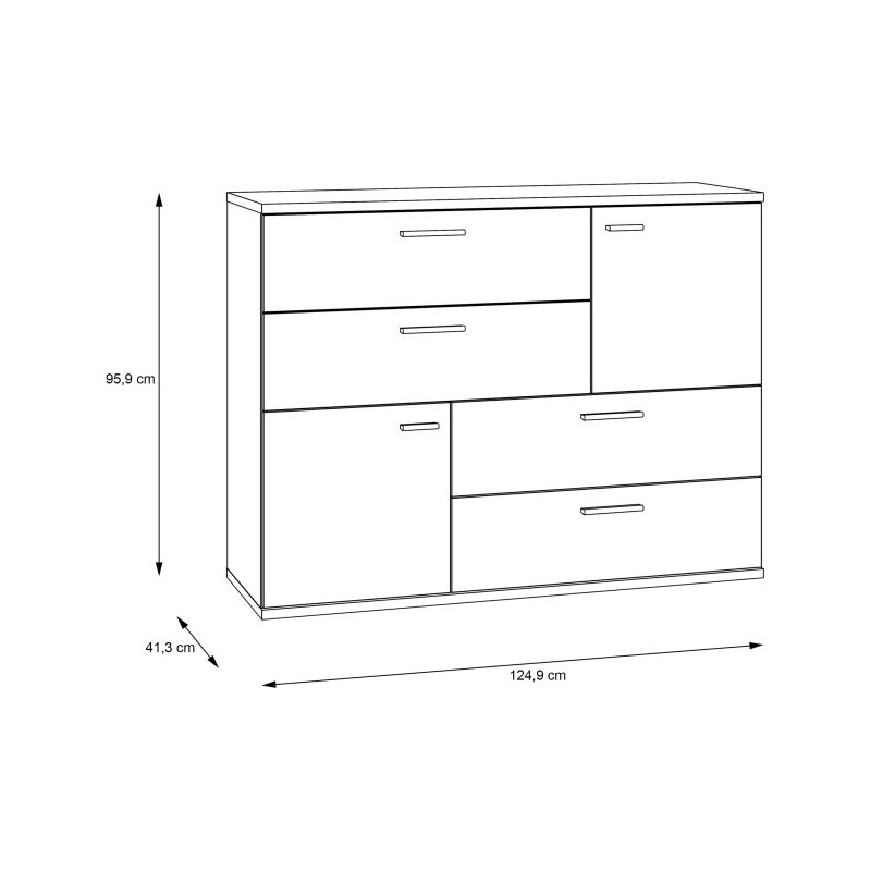 Komoda z szufladami Skive SKVK46 dąb artisan/secret grey