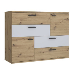 Komoda z szufladami Skive SKVK46 dąb artisan/secret grey