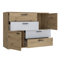 Komoda z szufladami Skive SKVK46 dąb artisan/secret grey