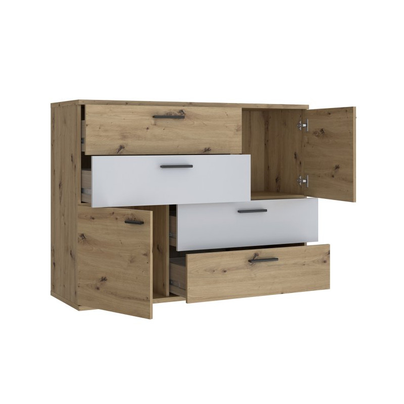 Komoda z szufladami Skive SKVK46 dąb artisan/secret grey