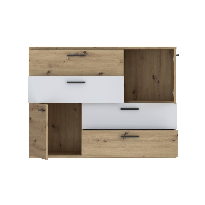 Komoda z szufladami Skive SKVK46 dąb artisan/secret grey