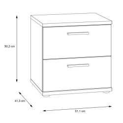 Szafka nocna z szufladami Skive SKVK011 dąb antyczny/touchwood