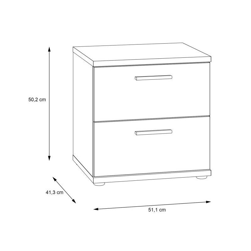 Szafka nocna z szufladami Skive SKVK011 dąb sonoma/biały