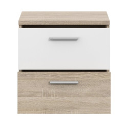 Szafka nocna z szufladami Skive SKVK011 dąb sonoma/biały