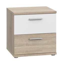Szafka nocna z szufladami Skive SKVK011 dąb sonoma/biały