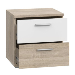 Szafka nocna z szufladami Skive SKVK011 dąb sonoma/biały