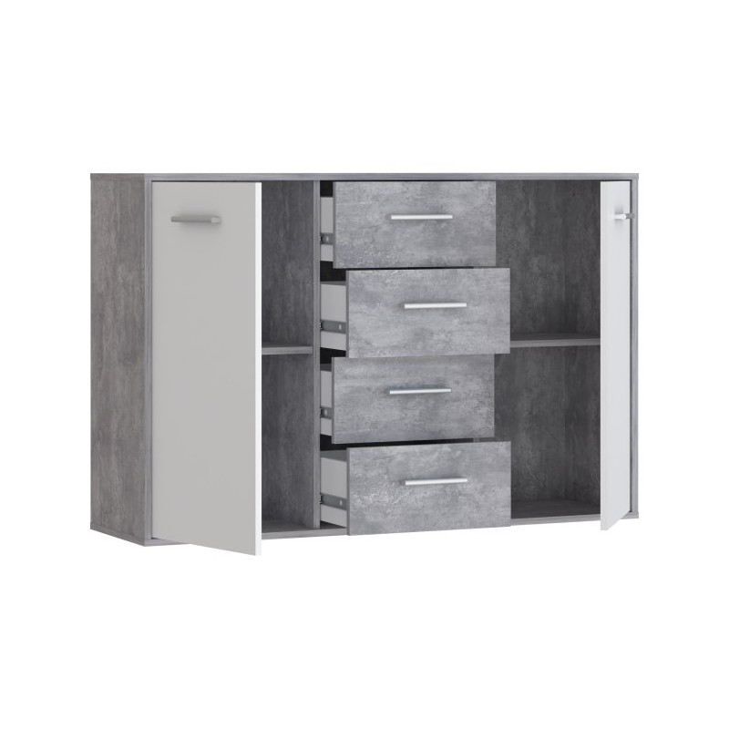Komoda z szufladami 120 cm Antuza NTU231 biały/beton jasnoszary
