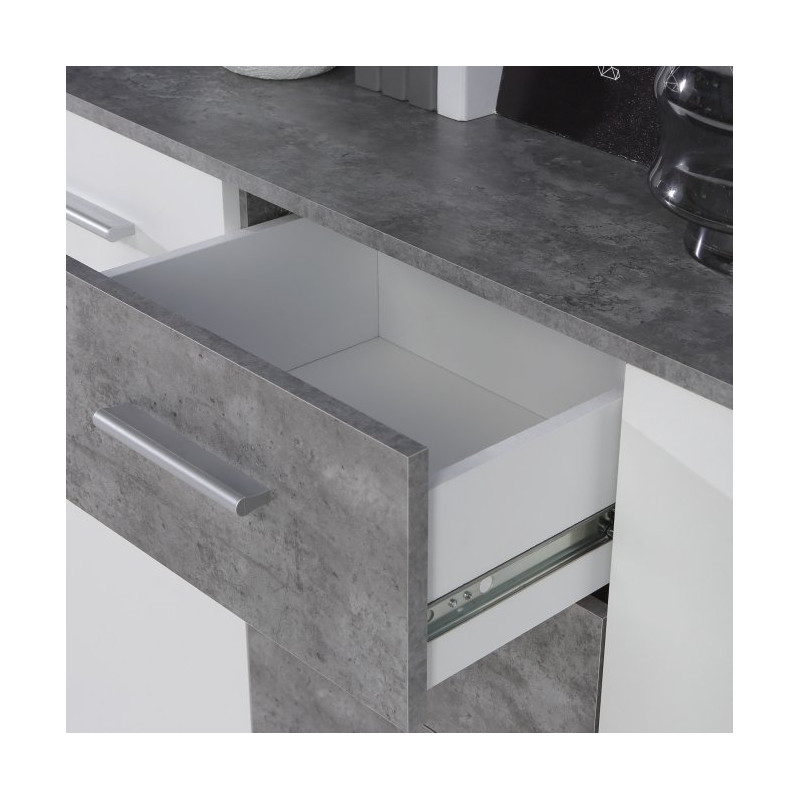 Komoda z szufladami 120 cm Antuza NTU231 biały/beton jasnoszary