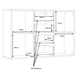 Komoda z szufladami 120 cm Antuza NTU231 biały/beton jasnoszary