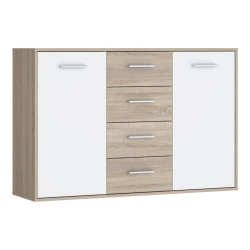 Komoda z szufladami 120 cm Antuza NTU231 biały/dąb sonoma