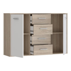 Komoda z szufladami 120 cm Antuza NTU231 biały/dąb sonoma