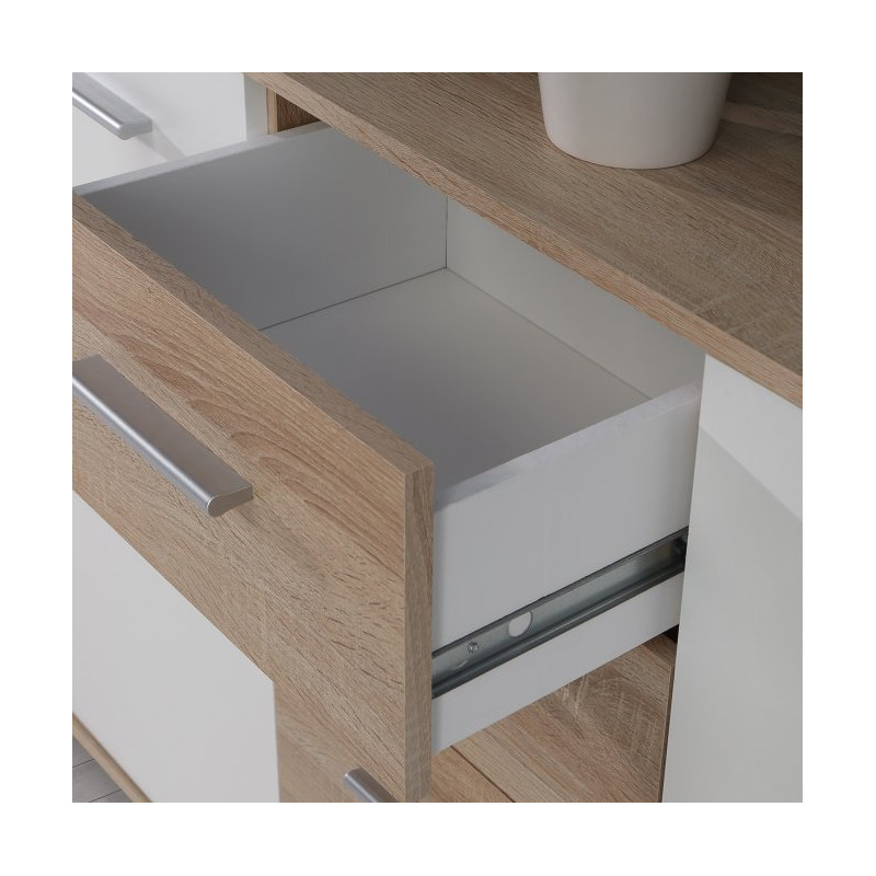 Komoda z szufladami 120 cm Antuza NTU231 biały/dąb sonoma