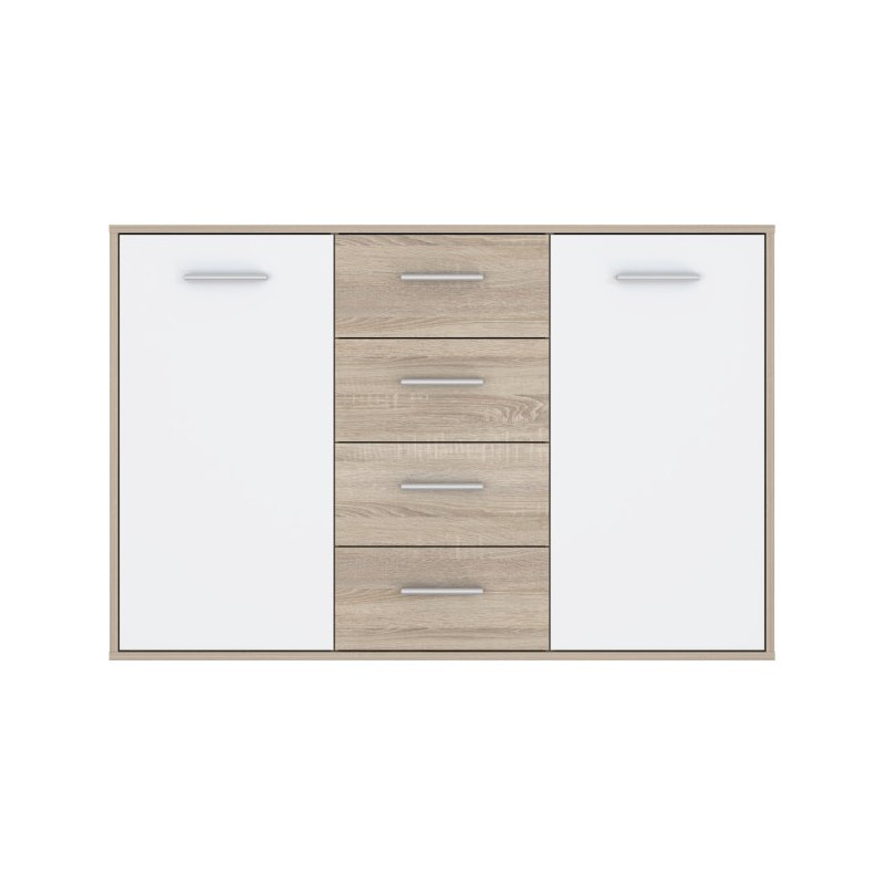 Komoda z szufladami 120 cm Antuza NTU231 biały/dąb sonoma