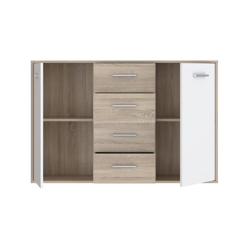 Komoda z szufladami 120 cm Antuza NTU231 biały/dąb sonoma
