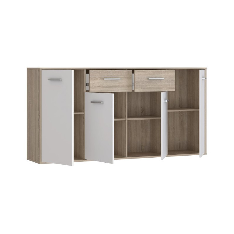 Komoda z szufladami 165 cm Antuza NTU241 biały/dąb sonoma