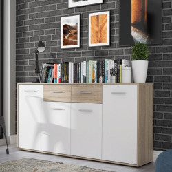 Komoda z szufladami 165 cm Antuza NTU241 biały/dąb sonoma