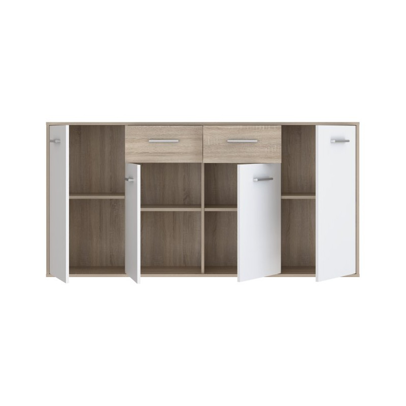 Komoda z szufladami 165 cm Antuza NTU241 biały/dąb sonoma