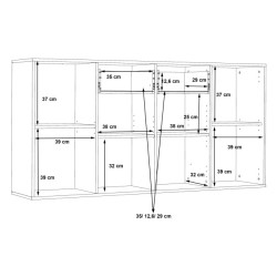 Komoda z szufladami 165 cm Antuza NTU241 biały/beton jasnoszary