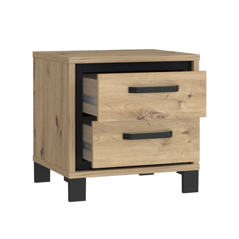 Szafka nocna 50 cm Trondheim TDHK011 dąb artisan/dąb czarny