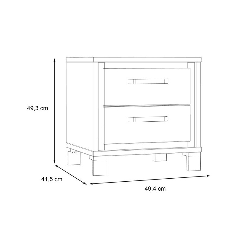 Szafka nocna 50 cm Trondheim TDHK011 dąb artisan/dąb czarny