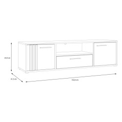 Szafka RTV 160 cm Cardigan CDGT132 biały/dąb artisan