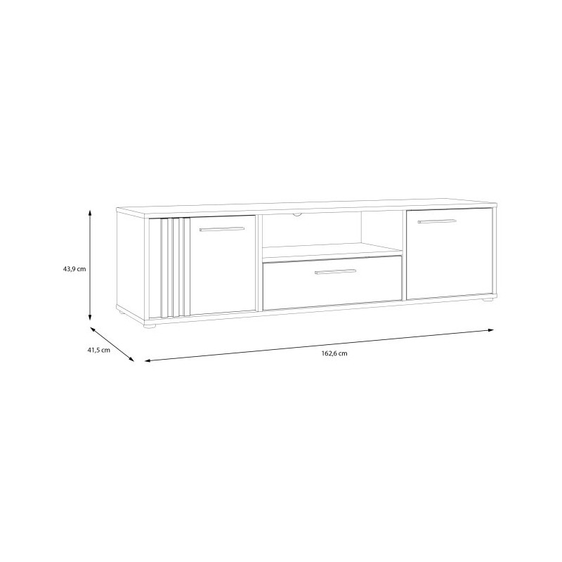 Szafka RTV 160 cm Cardigan CDGT132 biały/dąb artisan