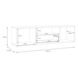 Szafka RTV 160 cm Cardigan CDGT132 biały/dąb artisan