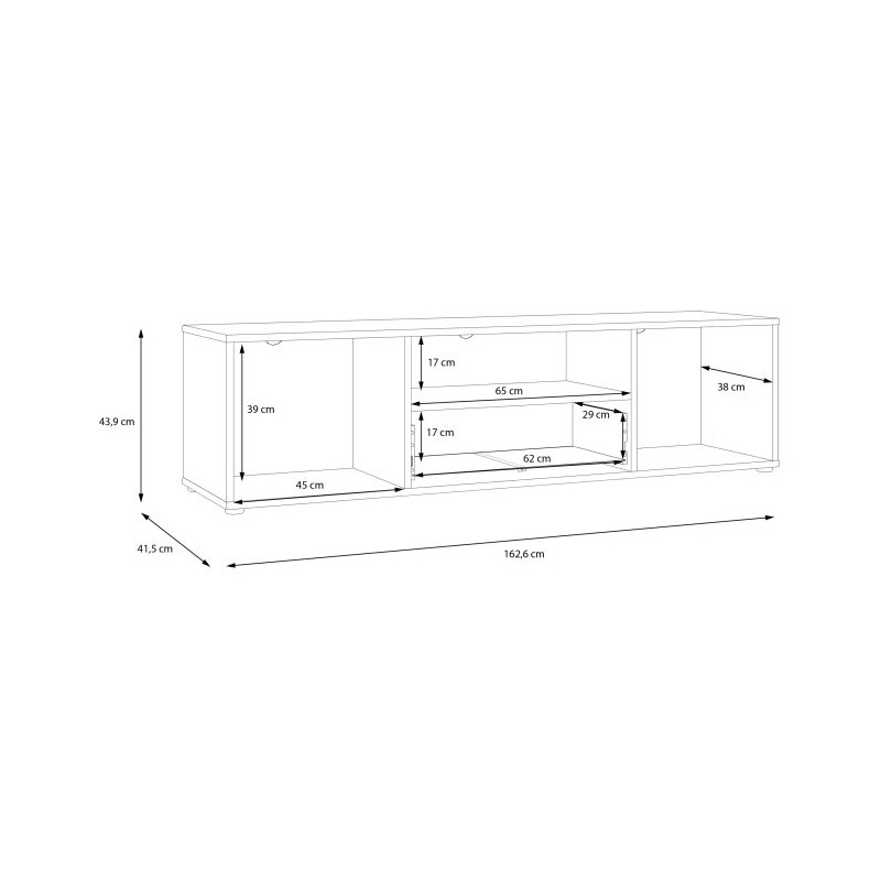 Szafka RTV 160 cm Cardigan CDGT132 biały/dąb artisan
