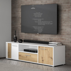 Szafka RTV 160 cm Cardigan CDGT132 biały/dąb artisan