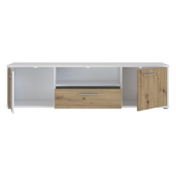 Szafka RTV 160 cm Cardigan CDGT132 biały/dąb artisan