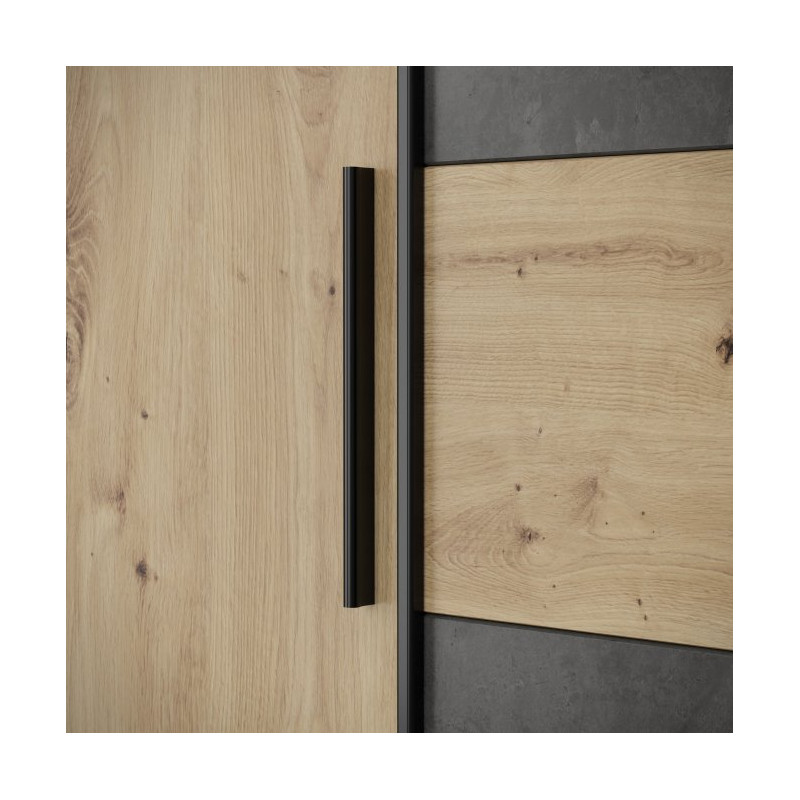 Szafa przesuwna 200 cm Narago KLTS62321 dąb artisan/beton