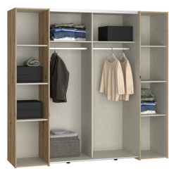 Szafa przesuwna 200 cm Narago KLTS62321 dąb artisan/beton