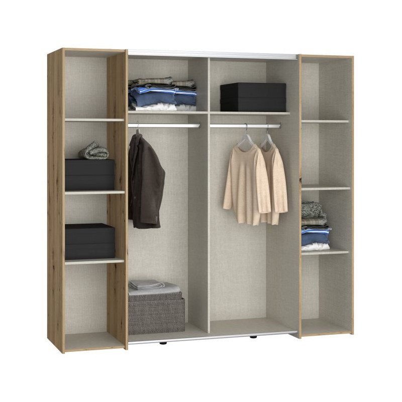 Szafa przesuwna 200 cm Narago KLTS62321 dąb artisan/beton