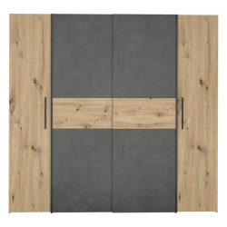 Szafa przesuwna 200 cm Narago KLTS62321 dąb artisan/beton