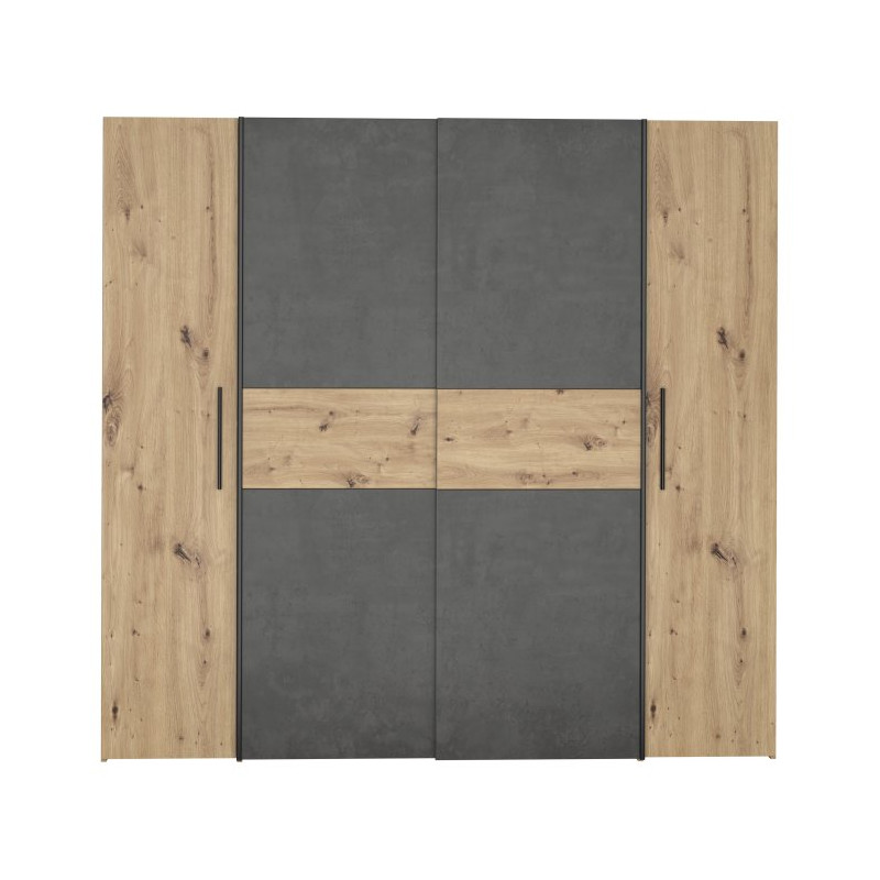 Szafa przesuwna 200 cm Narago KLTS62321 dąb artisan/beton