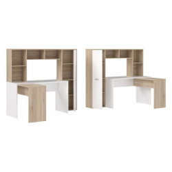 Biurko narożne z regałem NET106 ERBB541 biały/dąb sonoma