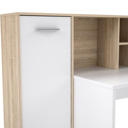 Biurko narożne z regałem NET106 ERBB541 biały/dąb sonoma