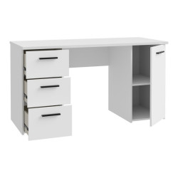 Biurko 140x60 cm z szufladami i szafką NET106 MT311 biały